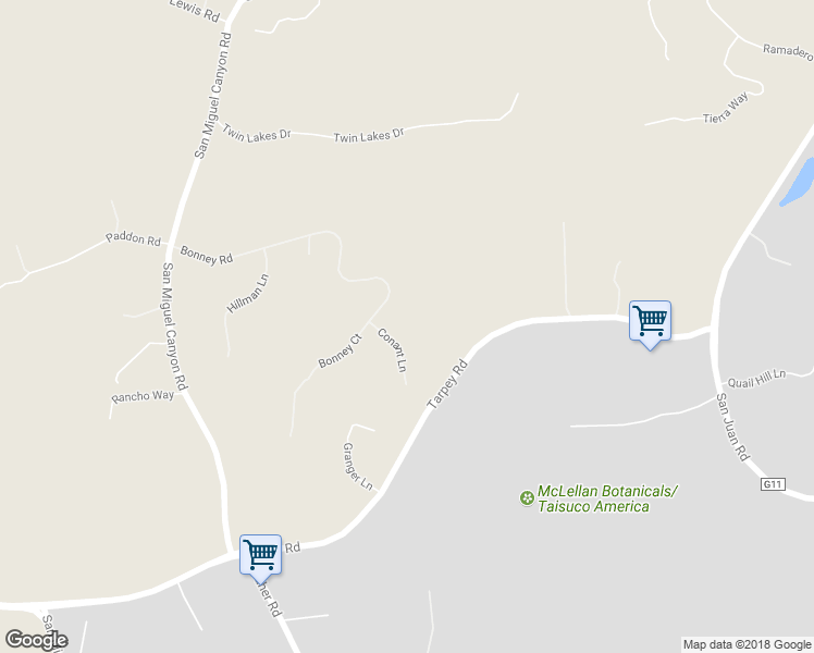 map of restaurants, bars, coffee shops, grocery stores, and more near 3345 Conant Lane in Monterey County
