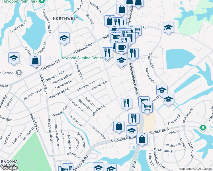 map of restaurants, bars, coffee shops, grocery stores, and more near 961 Ferry Plantation Road in Virginia Beach