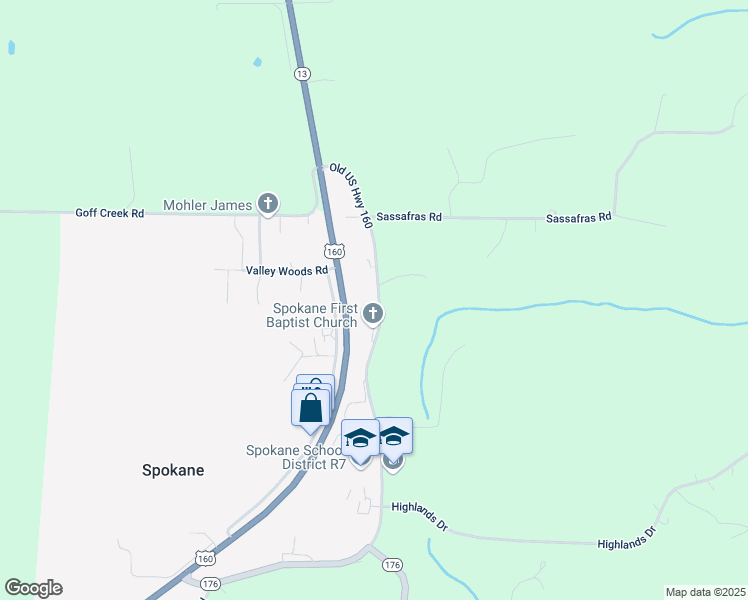 map of restaurants, bars, coffee shops, grocery stores, and more near 745 Spokane Rd in Spokane
