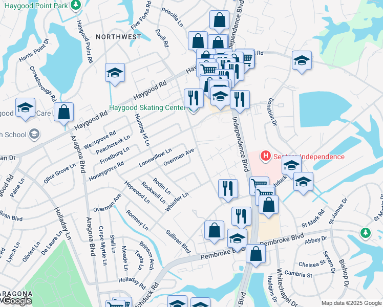 map of restaurants, bars, coffee shops, grocery stores, and more near 961 Ferry Plantation Road in Virginia Beach