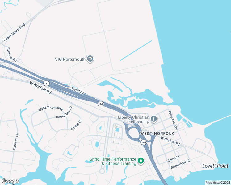 map of restaurants, bars, coffee shops, grocery stores, and more near in Portsmouth