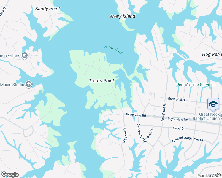 map of restaurants, bars, coffee shops, grocery stores, and more near 2600 Britannica Pl in Virginia Beach