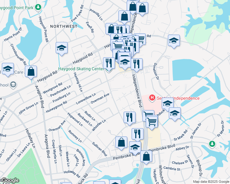 map of restaurants, bars, coffee shops, grocery stores, and more near 961 Ferry Plantation Road in Virginia Beach