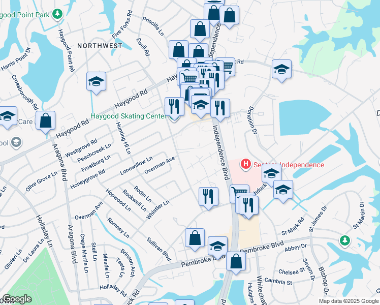 map of restaurants, bars, coffee shops, grocery stores, and more near 1000 Ferry Plantation Rd in Virginia Beach