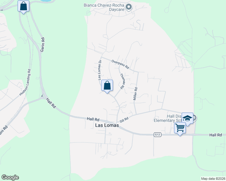 map of restaurants, bars, coffee shops, grocery stores, and more near 5 Thomas Road in Las Lomas