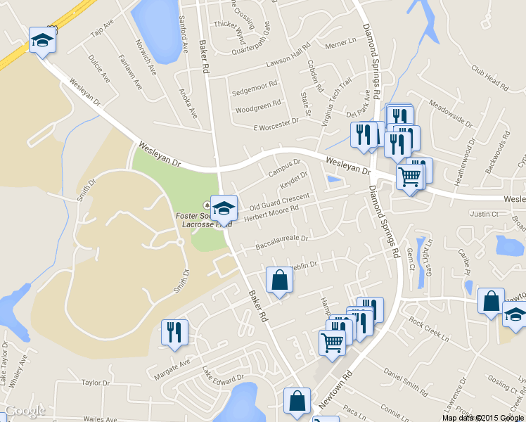 map of restaurants, bars, coffee shops, grocery stores, and more near 913 Wolfpack Court in Virginia Beach