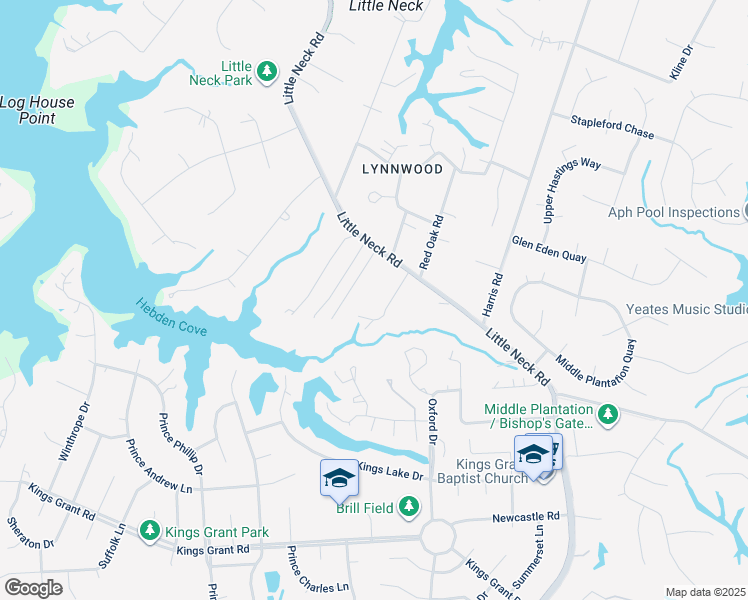 map of restaurants, bars, coffee shops, grocery stores, and more near 1017 Staceywood Court in Virginia Beach