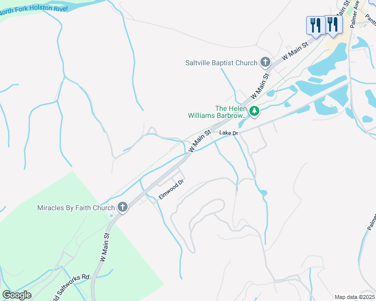 map of restaurants, bars, coffee shops, grocery stores, and more near 803 West Main Street in Saltville