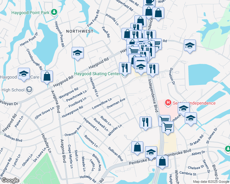 map of restaurants, bars, coffee shops, grocery stores, and more near 4717 Honeygrove Rd in Virginia Beach