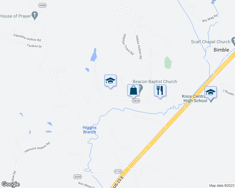 map of restaurants, bars, coffee shops, grocery stores, and more near 2044 Kentucky 3439 in Barbourville