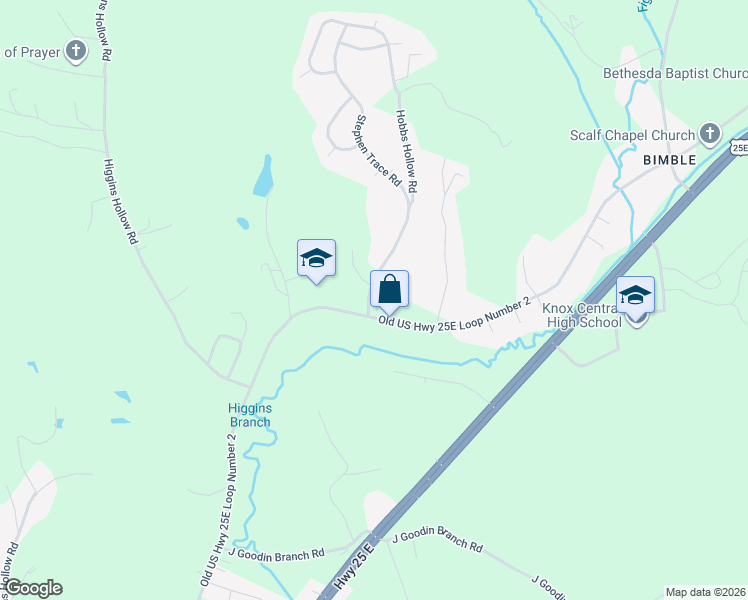 map of restaurants, bars, coffee shops, grocery stores, and more near 28 Circlewood Lane in Barbourville