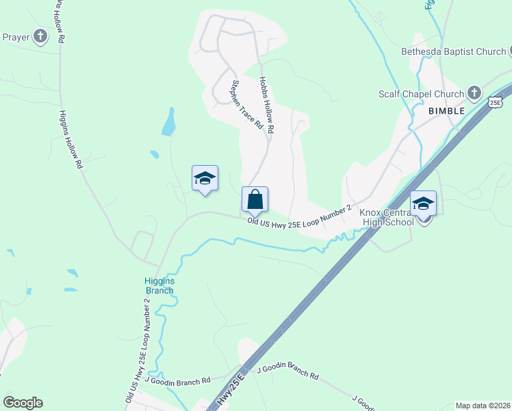 map of restaurants, bars, coffee shops, grocery stores, and more near 28 Circlewood Lane in Barbourville