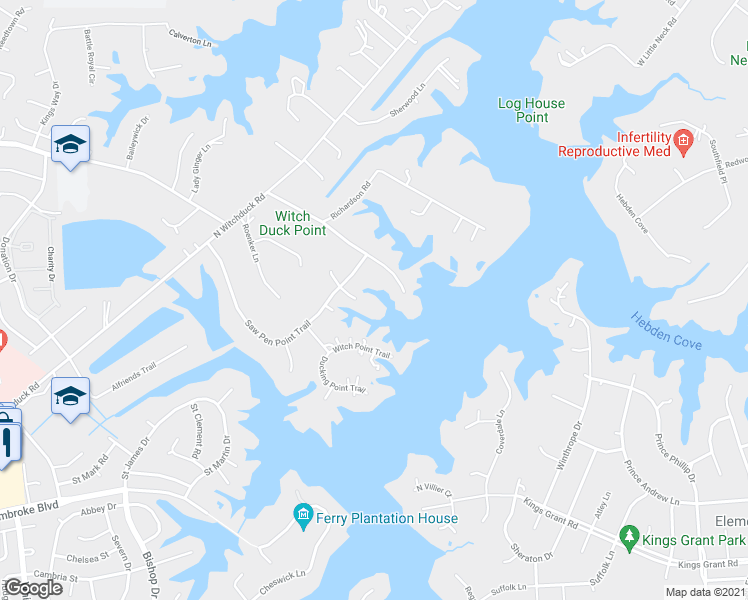 map of restaurants, bars, coffee shops, grocery stores, and more near 4048 Schilling Point in Virginia Beach