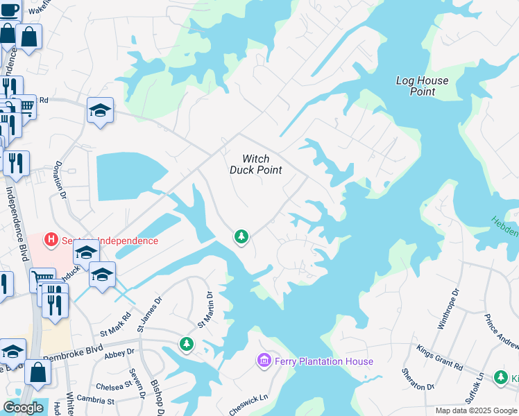 map of restaurants, bars, coffee shops, grocery stores, and more near 4100 Roenker Lane in Virginia Beach