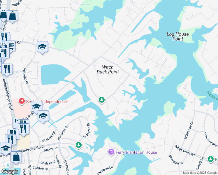 map of restaurants, bars, coffee shops, grocery stores, and more near 4100 Roenker Lane in Virginia Beach