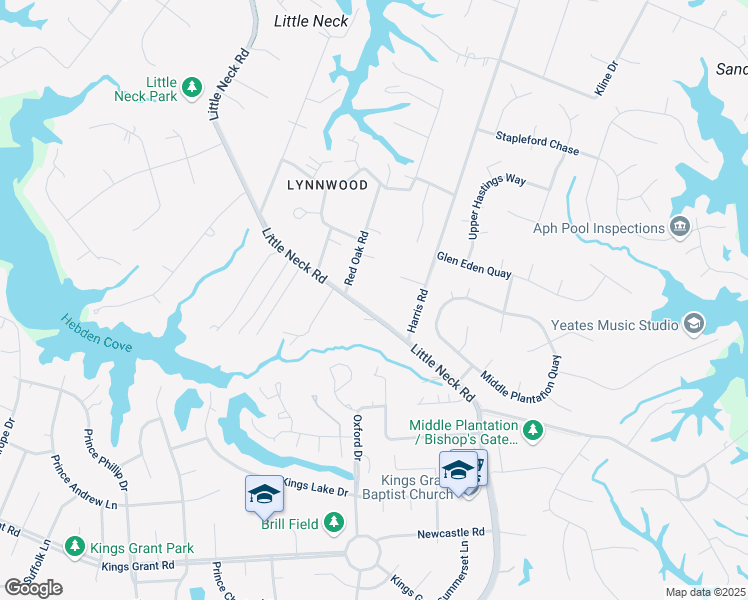 map of restaurants, bars, coffee shops, grocery stores, and more near 1040 Little Neck Road in Virginia Beach