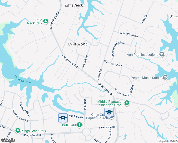 map of restaurants, bars, coffee shops, grocery stores, and more near 1040 Little Neck Road in Virginia Beach