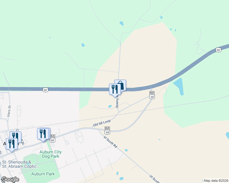 map of restaurants, bars, coffee shops, grocery stores, and more near 179 Quarry Road in Auburn