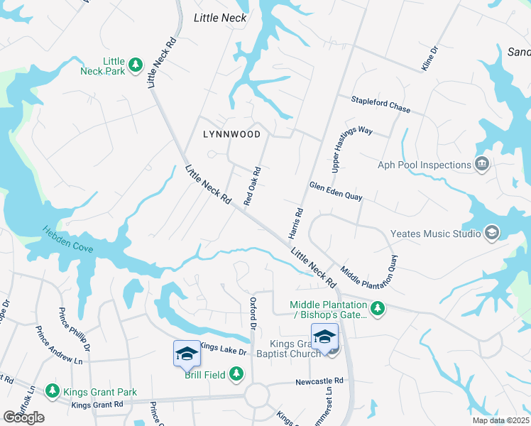map of restaurants, bars, coffee shops, grocery stores, and more near 1040 Little Neck Road in Virginia Beach