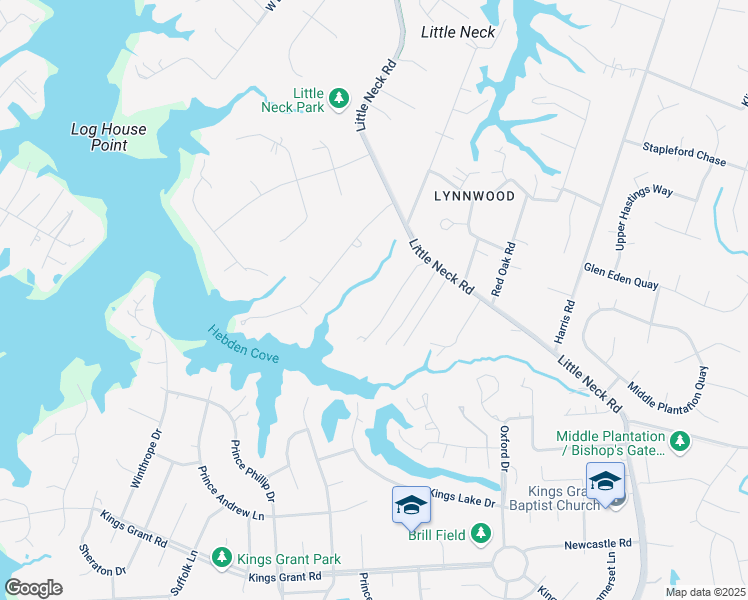 map of restaurants, bars, coffee shops, grocery stores, and more near 1025 Briarwood Point in Virginia Beach
