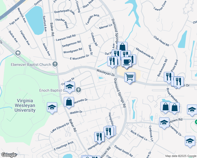 map of restaurants, bars, coffee shops, grocery stores, and more near 964 Turtle Pond Lane in Virginia Beach