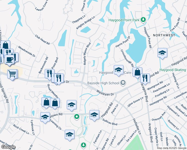 map of restaurants, bars, coffee shops, grocery stores, and more near 5204 Fulwood Court in Virginia Beach