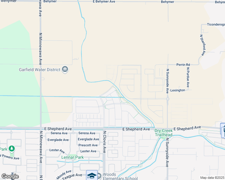 map of restaurants, bars, coffee shops, grocery stores, and more near 4648 East Shepherd Avenue in Clovis