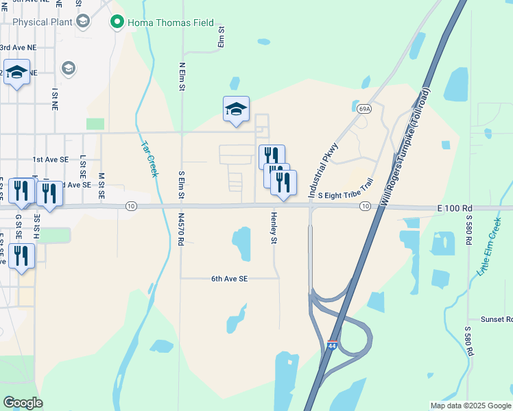 map of restaurants, bars, coffee shops, grocery stores, and more near 2001 E Steve Owens Blvd in Miami