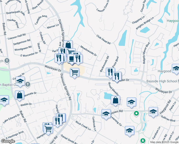 map of restaurants, bars, coffee shops, grocery stores, and more near 5393 Parsonage Court in Virginia Beach