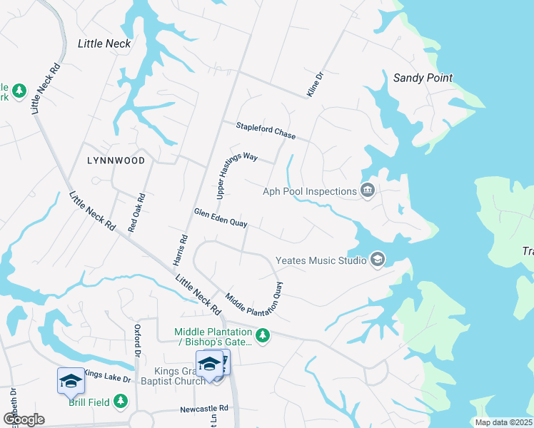 map of restaurants, bars, coffee shops, grocery stores, and more near 908 High Gate Mews in Virginia Beach