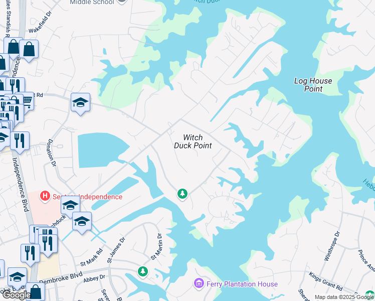 map of restaurants, bars, coffee shops, grocery stores, and more near 4213 Dougherty Court in Virginia Beach