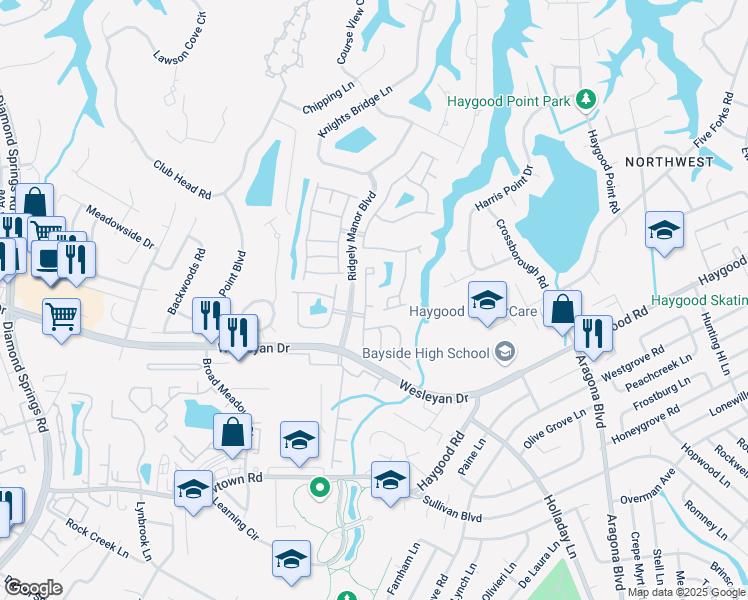 map of restaurants, bars, coffee shops, grocery stores, and more near 5208 Fulwood Court in Virginia Beach
