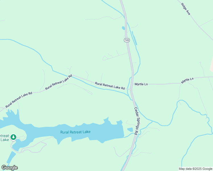 map of restaurants, bars, coffee shops, grocery stores, and more near 177 Rural Retreat Lake Road in Rural Retreat
