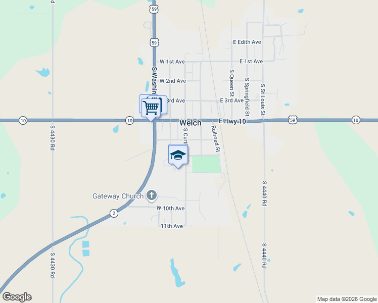 map of restaurants, bars, coffee shops, grocery stores, and more near 194 East 6th Avenue in Welch