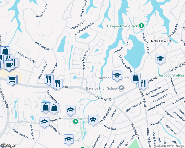 map of restaurants, bars, coffee shops, grocery stores, and more near 5208 Bathley Place in Virginia Beach