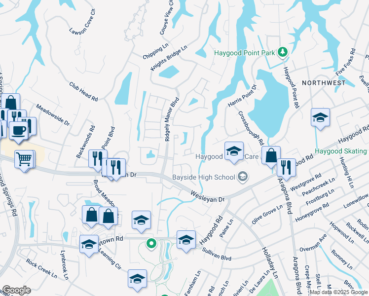 map of restaurants, bars, coffee shops, grocery stores, and more near 5208 Bathley Place in Virginia Beach