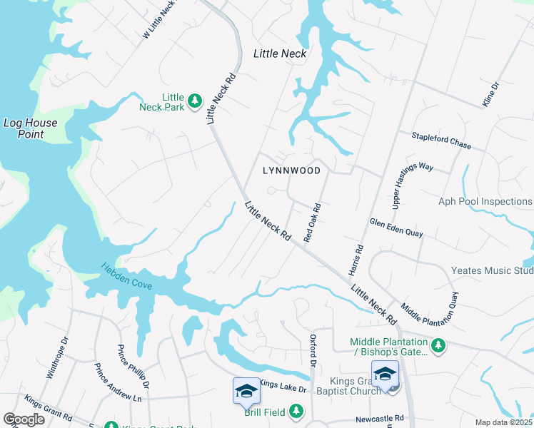 map of restaurants, bars, coffee shops, grocery stores, and more near 1122 Little Neck Road in Virginia Beach
