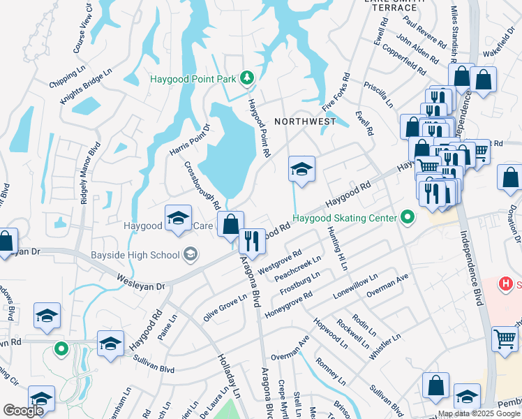 map of restaurants, bars, coffee shops, grocery stores, and more near 4700 Pickle Barn Court in Virginia Beach