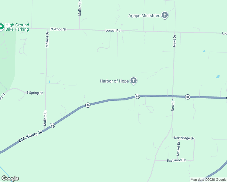 map of restaurants, bars, coffee shops, grocery stores, and more near 17029 Missouri 86 in Neosho