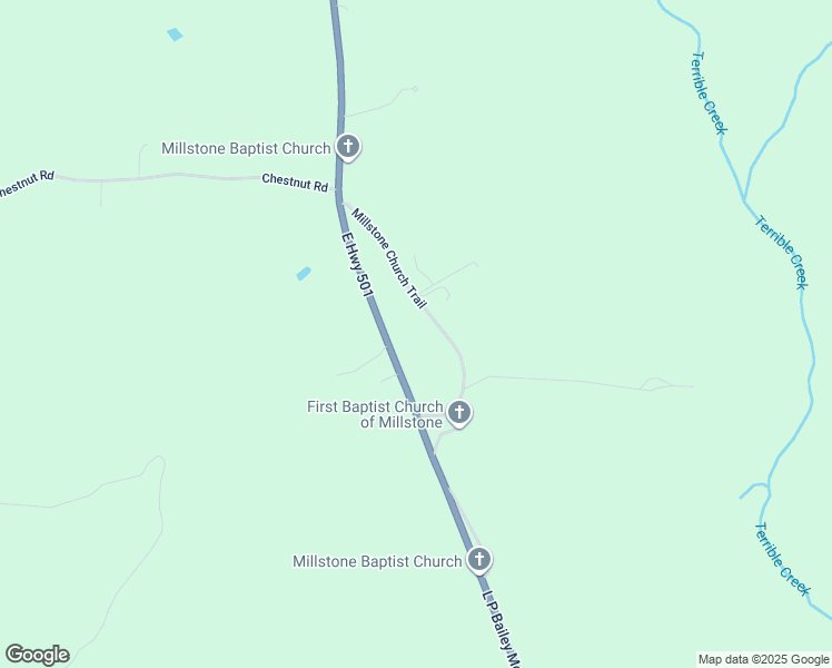map of restaurants, bars, coffee shops, grocery stores, and more near 1083 Millstone Church Trail in Nathalie