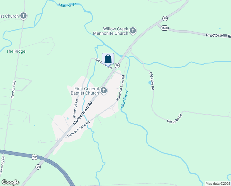 map of restaurants, bars, coffee shops, grocery stores, and more near 2196-2298 Morgantown Road in Russellville