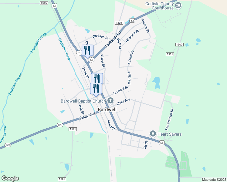 map of restaurants, bars, coffee shops, grocery stores, and more near 236-242 Orchard Street in Bardwell
