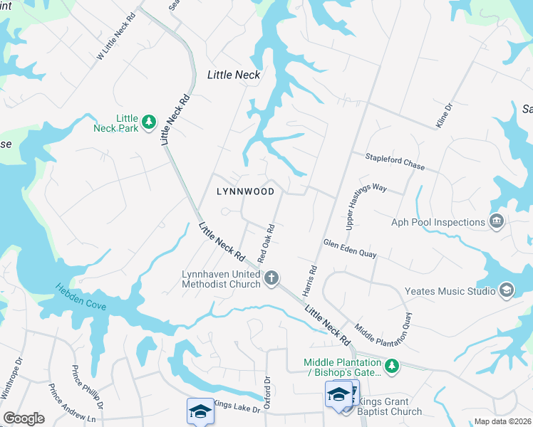 map of restaurants, bars, coffee shops, grocery stores, and more near 3412 Green Holly Crescent in Virginia Beach