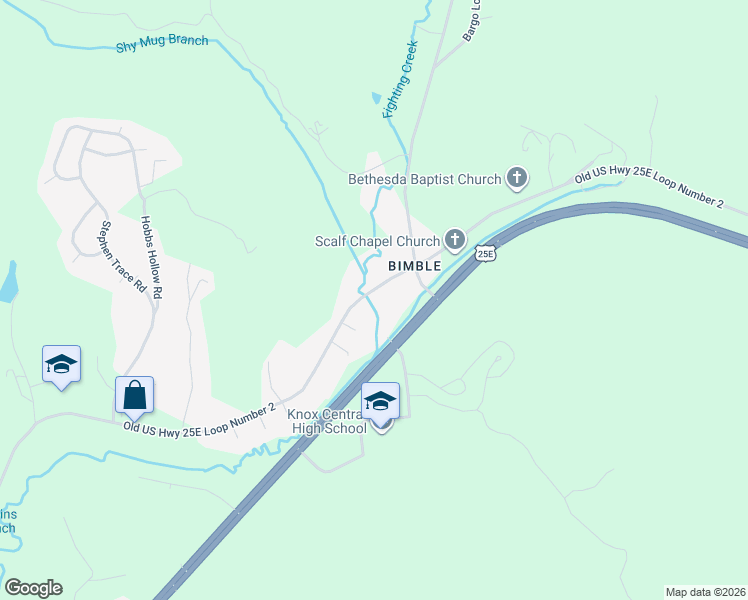 map of restaurants, bars, coffee shops, grocery stores, and more near 2886 Kentucky 3439 in Barbourville
