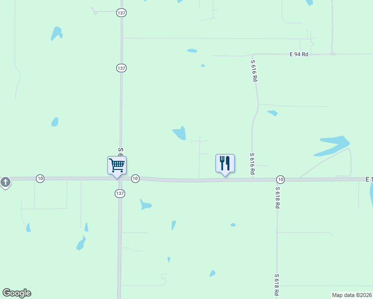 map of restaurants, bars, coffee shops, grocery stores, and more near 9851 South 614 Road in Miami