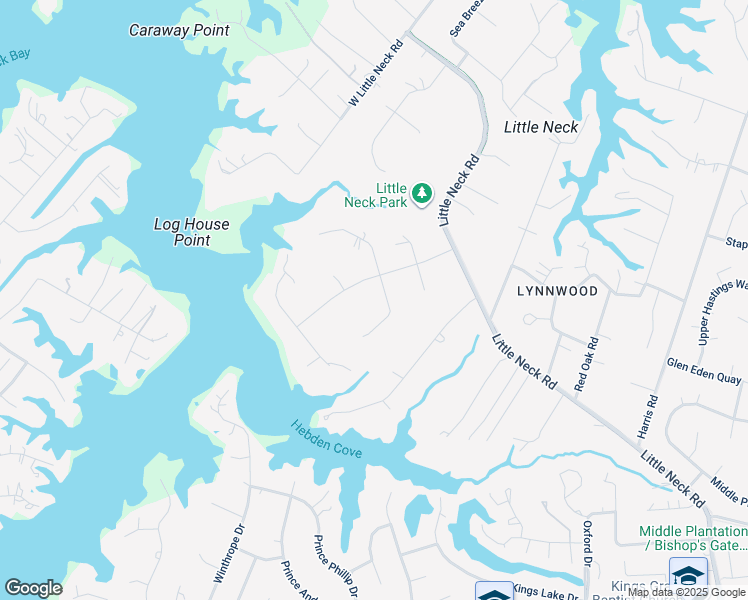 map of restaurants, bars, coffee shops, grocery stores, and more near 1257 Southfield Place in Virginia Beach
