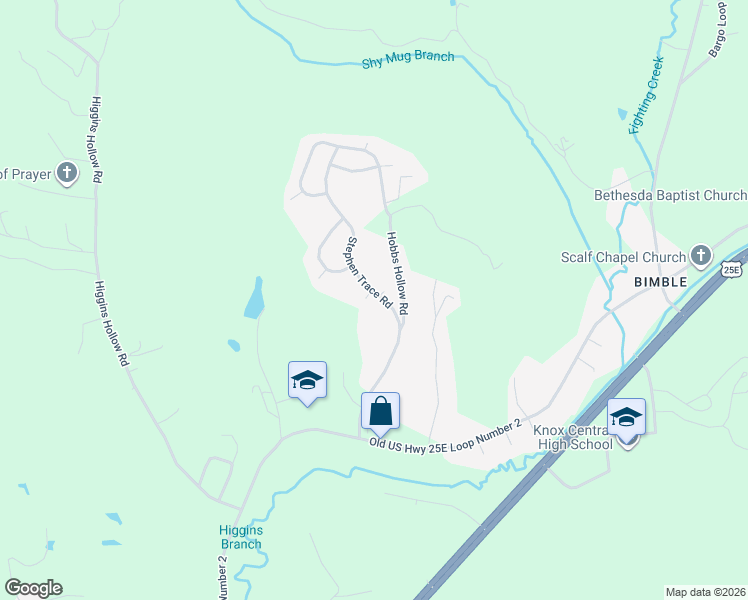 map of restaurants, bars, coffee shops, grocery stores, and more near 410 Stephen Trace Road in Barbourville