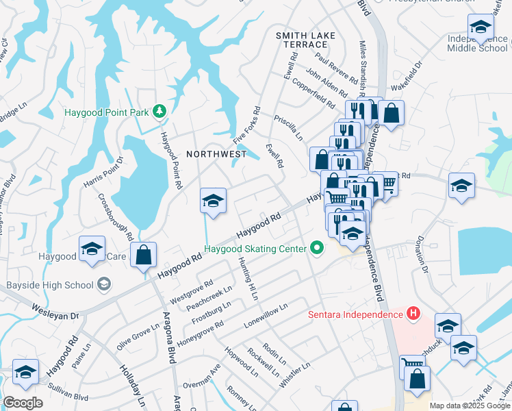 map of restaurants, bars, coffee shops, grocery stores, and more near 4808 Poolside Road in Virginia Beach