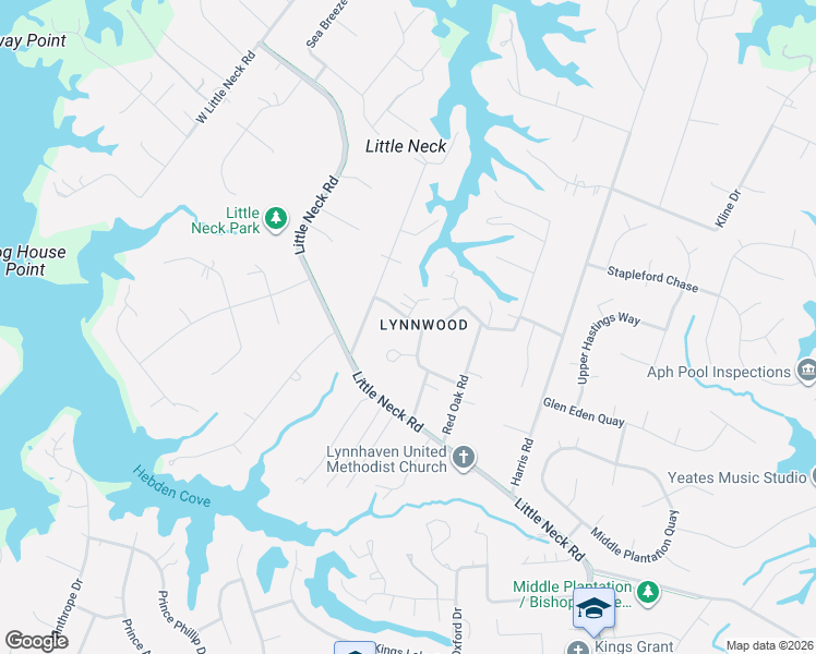 map of restaurants, bars, coffee shops, grocery stores, and more near 3500 Lynnwood Drive in Virginia Beach
