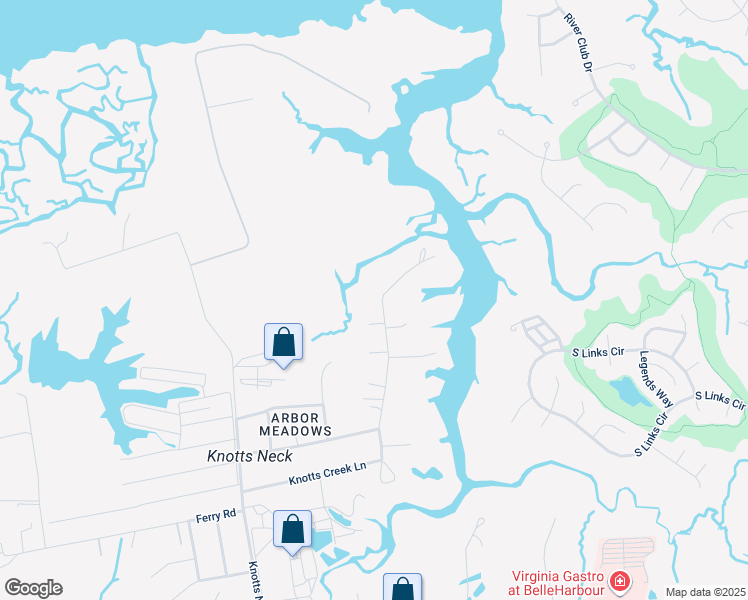 map of restaurants, bars, coffee shops, grocery stores, and more near 6145 Knotts Creek Lane in Suffolk